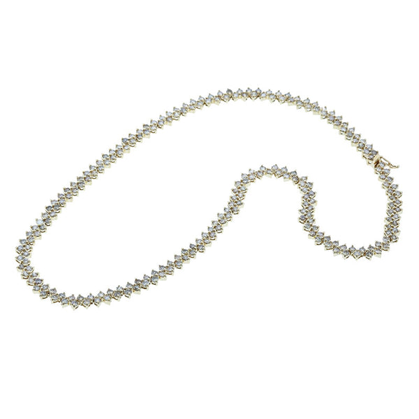 K18YG イエローゴールド ダイヤ10.00ct ネックレス レディース 【中古】