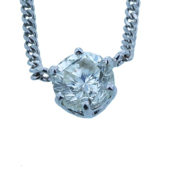 Pt850 プラチナ ダイヤ1.01ct ネックレス レディース 【中古】