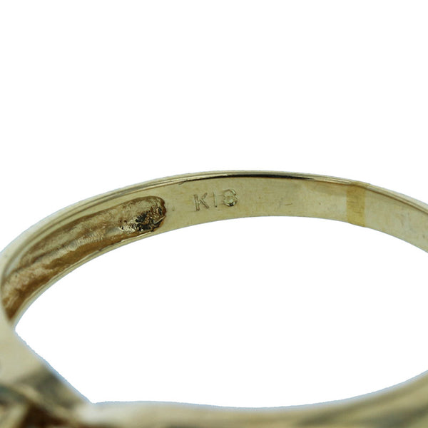 K18YG イエローゴールド ブルートパーズ ダイヤ0.03ct バッグモチーフ リング 指輪 レディース 14号 【中古】