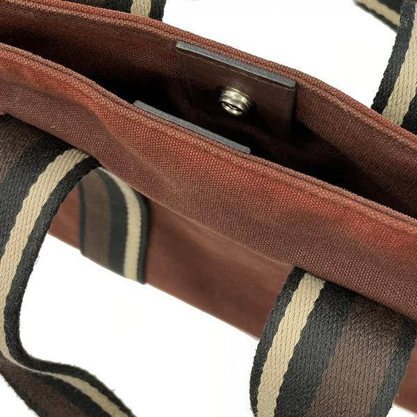 エルメス トロカホリゾンタルMM ブラウン キャンバス ハンドバッグ メンズ HERMES 【中古】