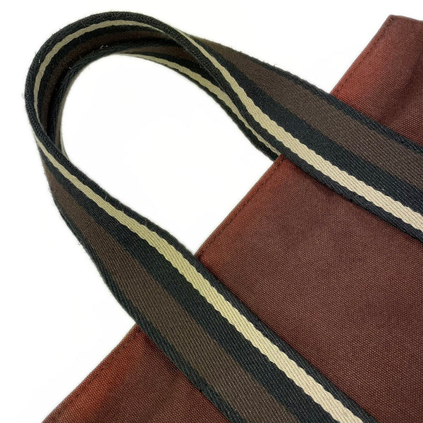 エルメス トロカホリゾンタルMM ブラウン キャンバス ハンドバッグ メンズ HERMES 【中古】