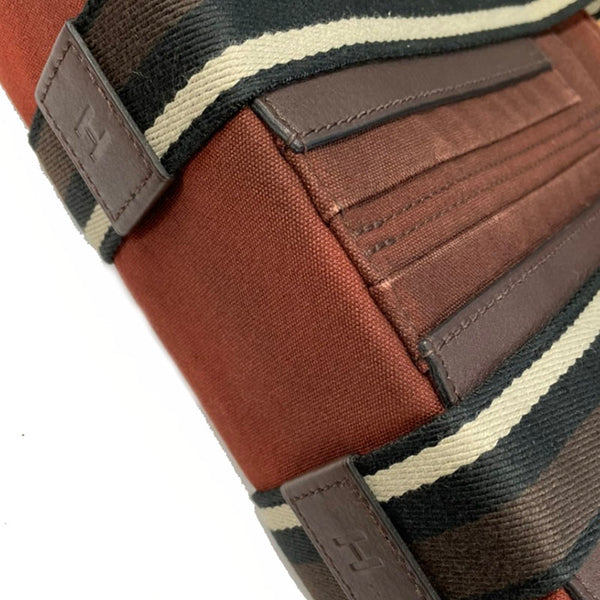 エルメス トロカホリゾンタルMM ブラウン キャンバス ハンドバッグ メンズ HERMES 【中古】