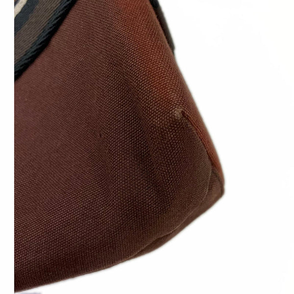 エルメス トロカホリゾンタルMM ブラウン キャンバス ハンドバッグ メンズ HERMES 【中古】