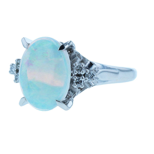 Pt900 プラチナ オパール1.73ct ダイヤ0.12ct リング 指輪 レディース 15号 【中古】