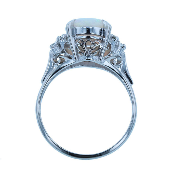 Pt900 プラチナ オパール1.73ct ダイヤ0.12ct リング 指輪 レディース 15号 【中古】