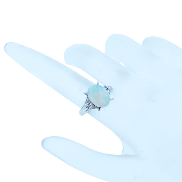 Pt900 プラチナ オパール1.73ct ダイヤ0.12ct リング 指輪 レディース 15号 【中古】