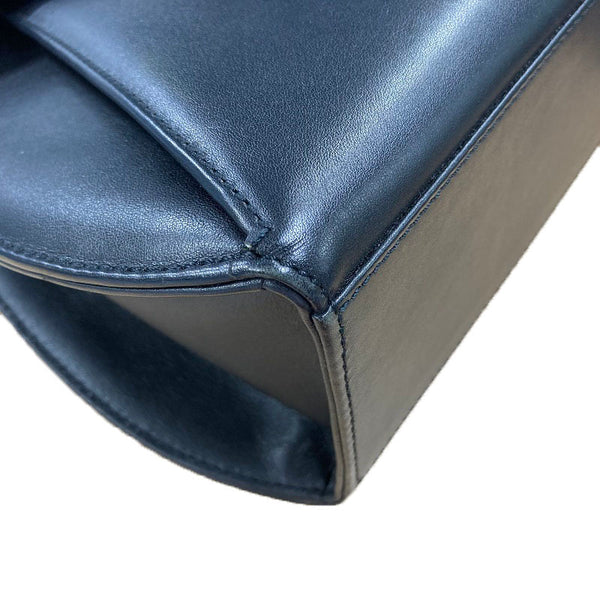 カルティエ ブラック レザー ハンドバッグ レディース CARTIER 【中古】