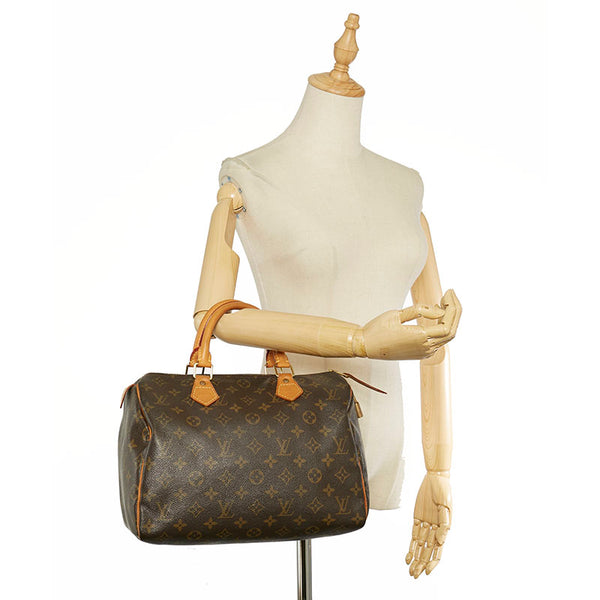 ルイ ヴィトン モノグラム スピーディ30 M41108 ブラウン PVC レザー ハンドバッグ ミニボストン レディース LOUIS VUITTON 【中古】