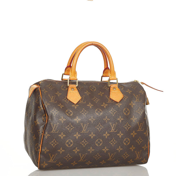 ルイ ヴィトン モノグラム スピーディ30 M41108 ブラウン PVC レザー ハンドバッグ ミニボストン レディース LOUIS VUITTON 【中古】