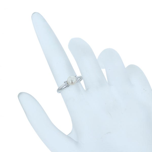 タサキ Pt900 プラチナ アコヤパール5.6mm ダイヤ0.05ct リング 指輪 レディース TASAKI 8号 【中古】