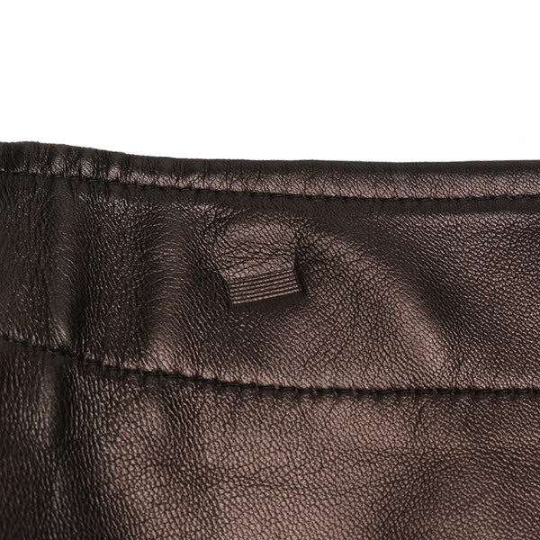 エルメス ブラック レザー スカート レディース HERMES 【中古】