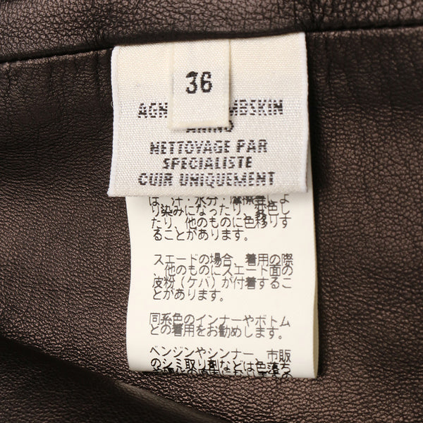 エルメス ブラック レザー スカート レディース HERMES 【中古】