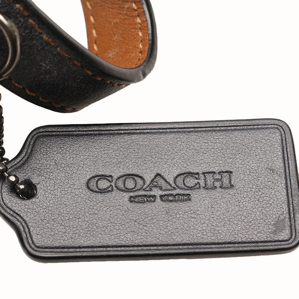 コーチ フラワー F57547 ネイビーブラック デニム レザー リュック バックパック レディース COACH 【中古】