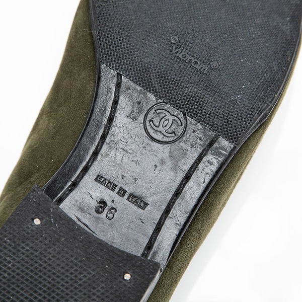 シャネル ココマーク カーキ スウェード パンプス レディース CHANEL 【中古】