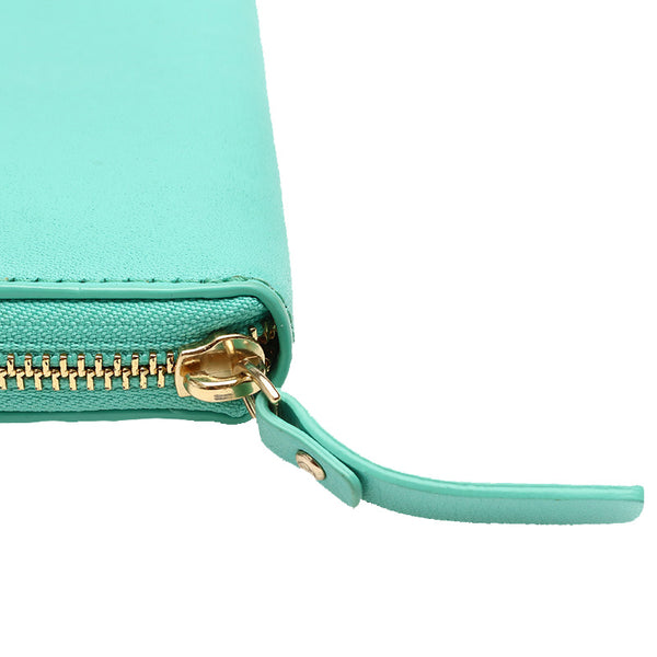 ケイトスペード アップルグリーン レザー ラウンドファスナー 長財布 レディース Kate Spade 【中古】