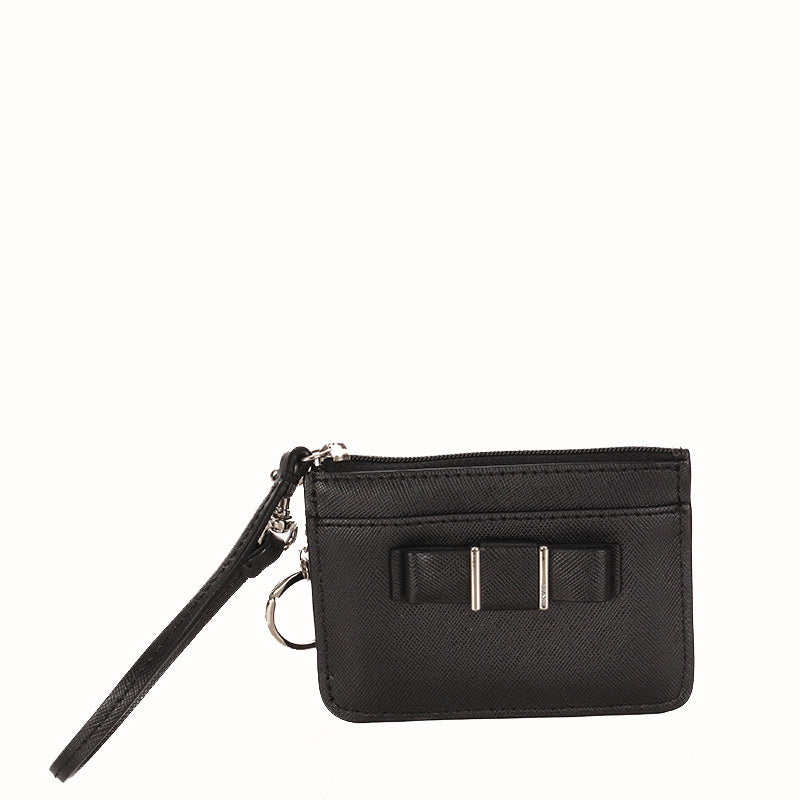 コーチ リボン ブラック レザー パスケース レディース COACH 【中古】