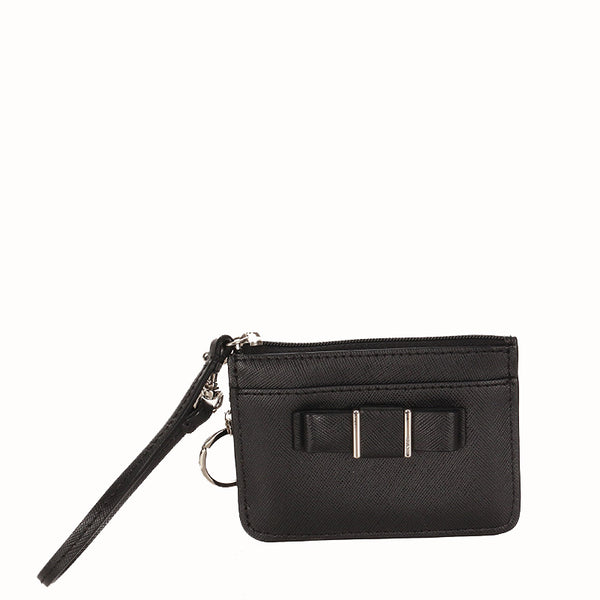 コーチ リボン ブラック レザー パスケース レディース COACH 【中古】