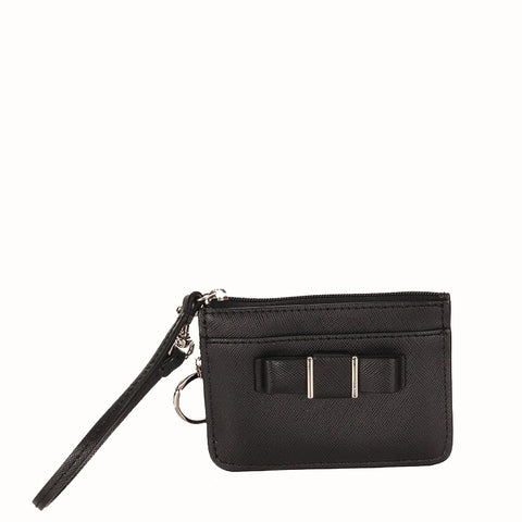 コーチ リボン ブラック レザー パスケース レディース COACH 【中古】