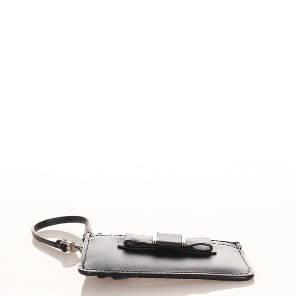 コーチ リボン ブラック レザー パスケース レディース COACH 【中古】