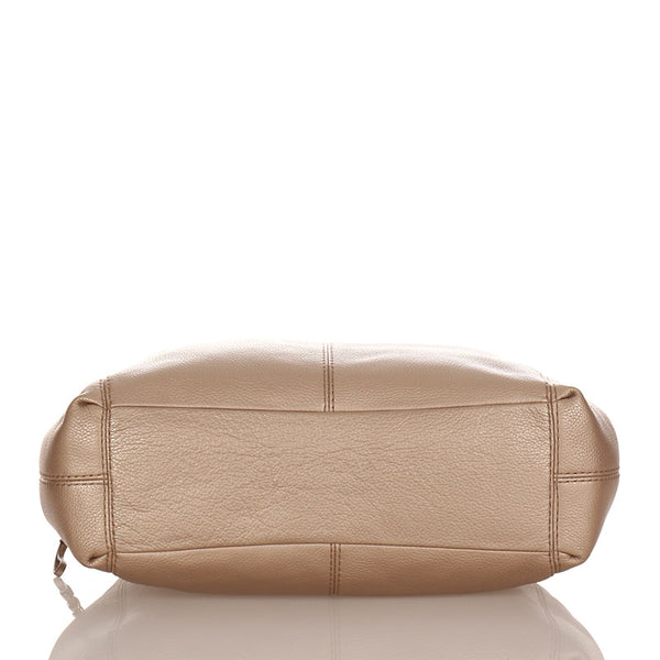 コーチ ベージュ レザー チェーン ショルダーバッグ レディース COACH 【中古】