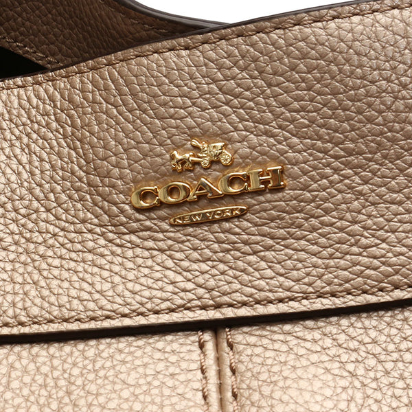 コーチ ベージュ レザー チェーン ショルダーバッグ レディース COACH 【中古】