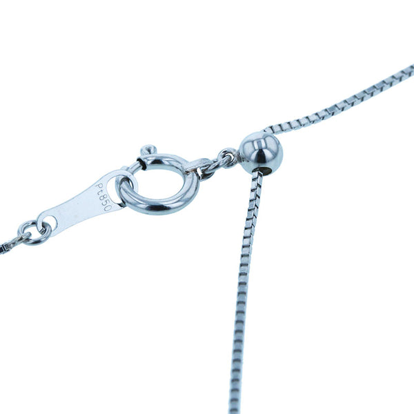 Pt850 プラチナ エメラルド0.17ct ダイヤ0.05ct ネックレス レディース 【中古】