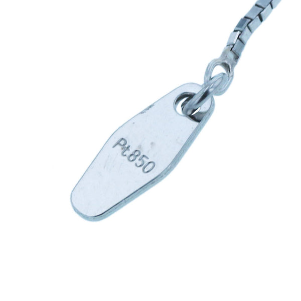 Pt850 プラチナ エメラルド0.17ct ダイヤ0.05ct ネックレス レディース 【中古】