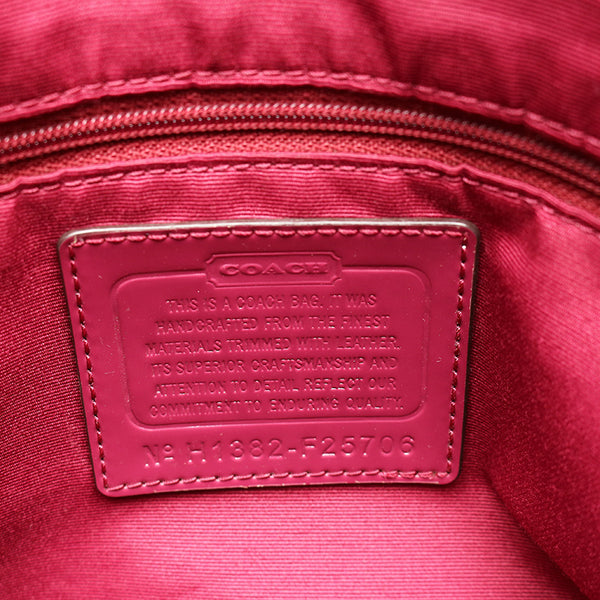 コーチ シグネチャー F25706 ベージュ キャンバス レザー トートバッグ レディース COACH 【中古】