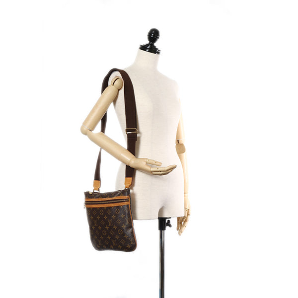 ルイ ヴィトン モノグラム ポシェットボスフォール M40044 ブラウン PVC レザー ショルダーバッグ レディース LOUIS VUITTON 【中古】
