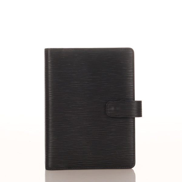 ルイ ヴィトン エピ アジェンダMM R20042 ブラック ノワール レザー 手帳カバー レディース LOUIS VUITTON 【中古】