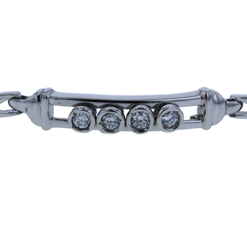 カメリア Pt850 プラチナ ダイヤ0.12ct ブレスレット レディース CAMELLIA 【中古】