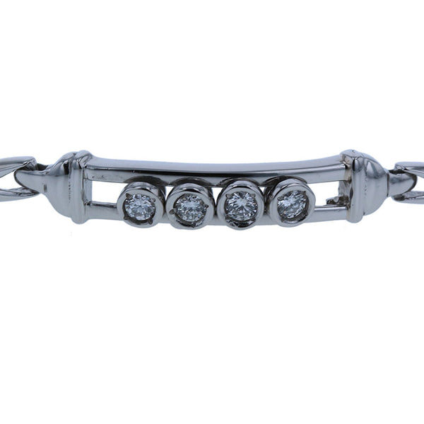 カメリア Pt850 プラチナ ダイヤ0.12ct ブレスレット レディース CAMELLIA 【中古】