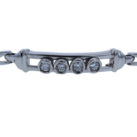 カメリア Pt850 プラチナ ダイヤ0.12ct ブレスレット レディース CAMELLIA 【中古】