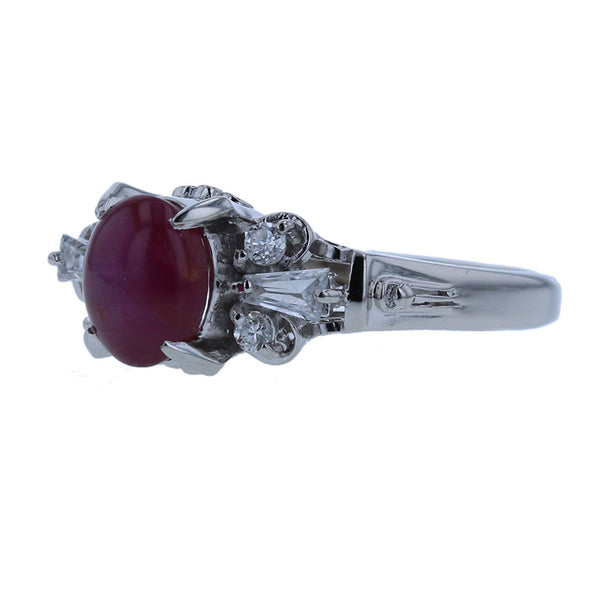 Pt900 プラチナ スターサファイア1.93ct ダイヤ0.23ct リング 指輪 レディース 12.5号 【中古】