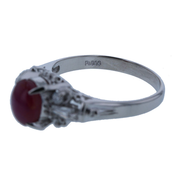Pt900 プラチナ スターサファイア1.93ct ダイヤ0.23ct リング 指輪 レディース 12.5号 【中古】