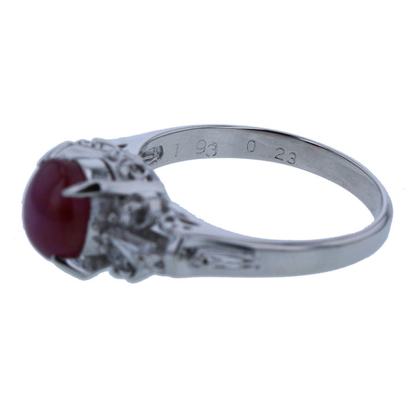 Pt900 プラチナ スターサファイア1.93ct ダイヤ0.23ct リング 指輪 レディース 12.5号 【中古】