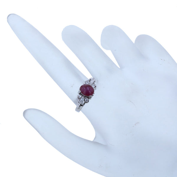 Pt900 プラチナ スターサファイア1.93ct ダイヤ0.23ct リング 指輪 レディース 12.5号 【中古】