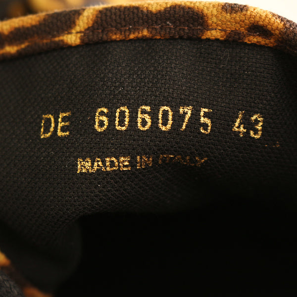 サンローラン レオパード ブラウン キャンバス スニーカー メンズ SAINT LAURENT 【中古】