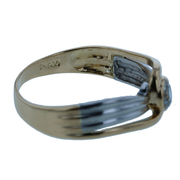 ハーフコンビ ダイヤ0.25ct コンビ リング 指輪 レディース 11.5号 【中古】