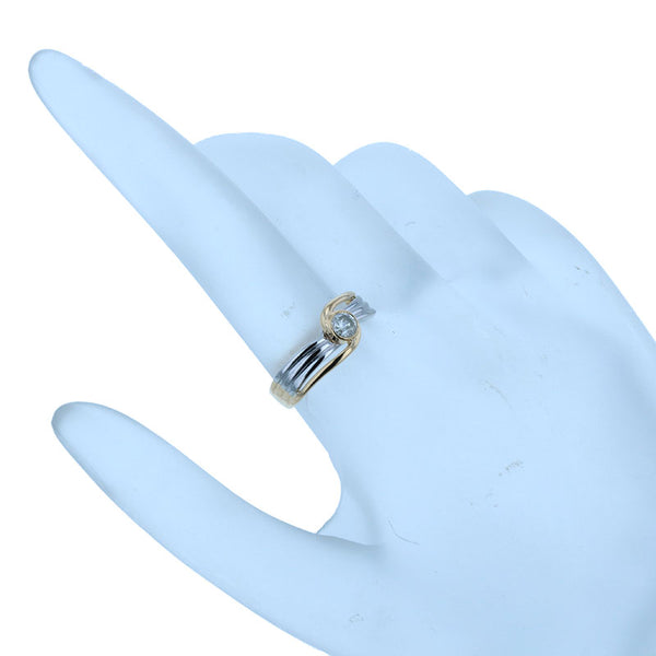 ハーフコンビ ダイヤ0.25ct コンビ リング 指輪 レディース 11.5号 【中古】