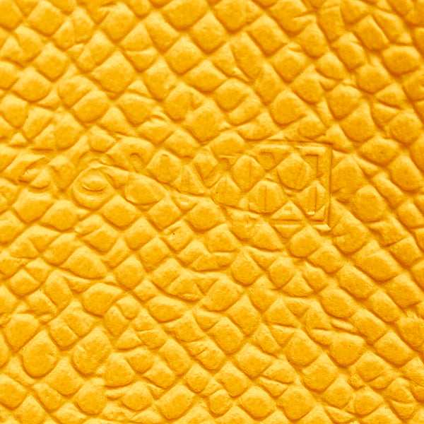 エルメス アザップロング イエロー レザー ラウンドファスナー 長財布 レディース HERMES □M刻印 【中古】