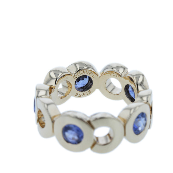 シャネル K18YG イエローゴールド ココサファイア 5P リング 指輪 レディース CHANEL 13.5号 【中古】