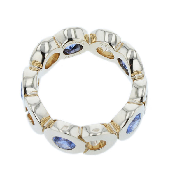 シャネル K18YG イエローゴールド ココサファイア 5P リング 指輪 レディース CHANEL 13.5号 【中古】