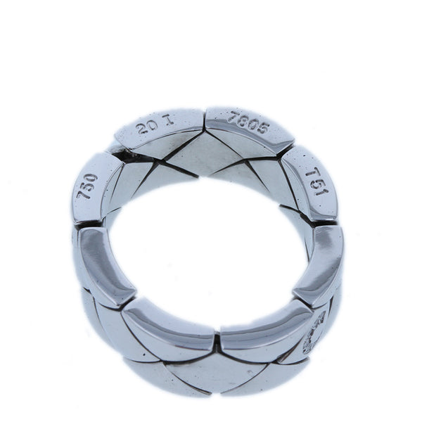 シャネル K18WG ホワイトゴールド マトラッセ リング 指輪 レディース CHANEL 14.5号 【中古】