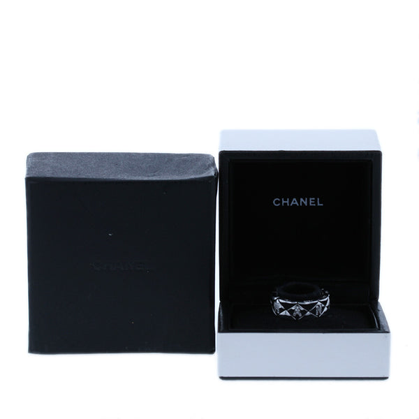 シャネル K18WG ホワイトゴールド マトラッセ リング 指輪 レディース CHANEL 14.5号 【中古】