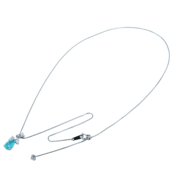 Pt900 プラチナ Pt850 プラチナ パライバトルマリン1.219ct ダイヤ0.40ct ネックレス レディース 【中古】