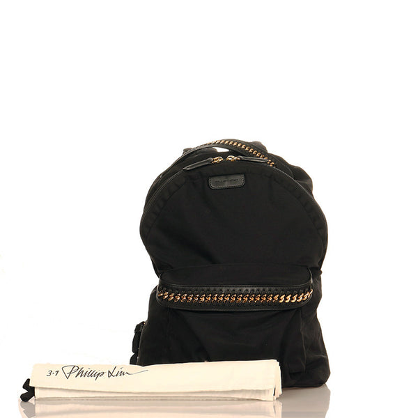 ステラマッカートニー ファラベラ ブラック ゴールド ナイロン メッキ リュック バックパック レディース Stella McCartney 【中古】