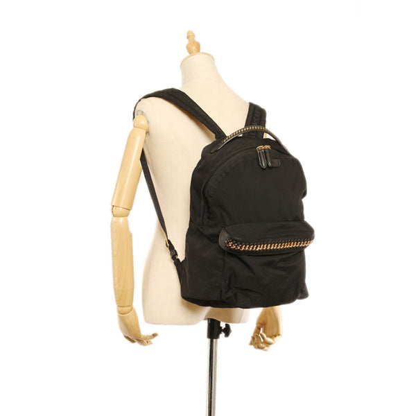 ステラマッカートニー ファラベラ ブラック ゴールド ナイロン メッキ リュック バックパック レディース Stella McCartney 【中古】
