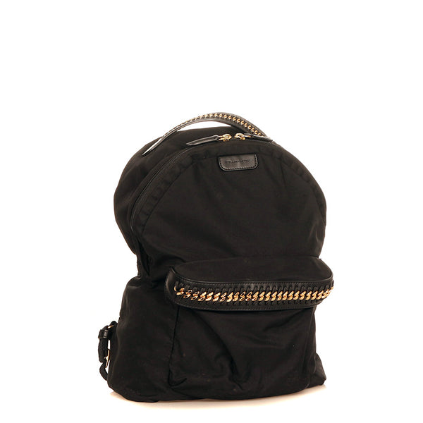 ステラマッカートニー ファラベラ ブラック ゴールド ナイロン メッキ リュック バックパック レディース Stella McCartney 【中古】