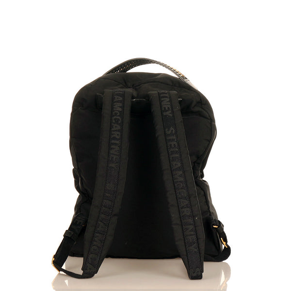 ステラマッカートニー ファラベラ ブラック ゴールド ナイロン メッキ リュック バックパック レディース Stella McCartney 【中古】
